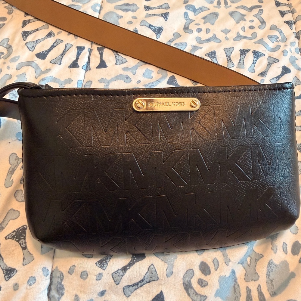 Michael Kors Black Embossed Wristlet